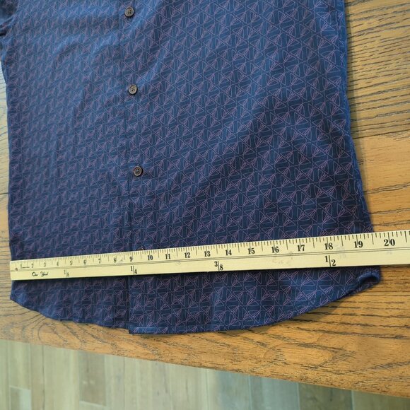 Ted Baker London Men’s Shirt 4 Sz L Blue Pink Matlock Moth print Button Front - Picture 11 of 15